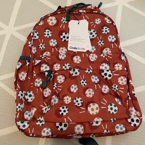 Crate & kids Soccer Print Large Kids Backpack with Side Pockets